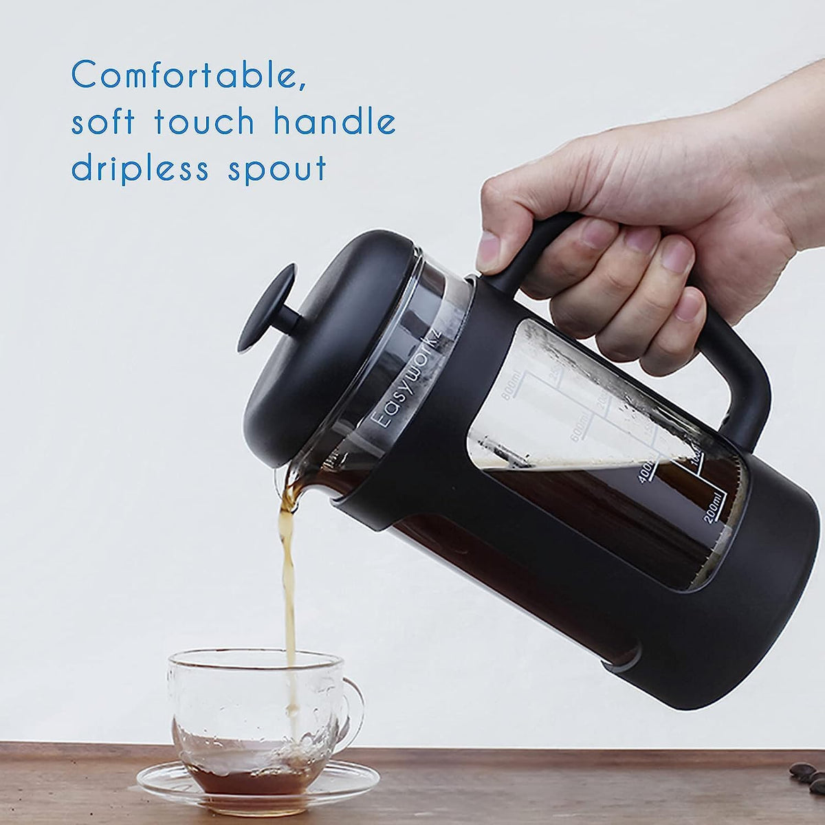 French Press and Gooseneck Pour Over Coffee Kettle 12 oz Stainless Steel I923