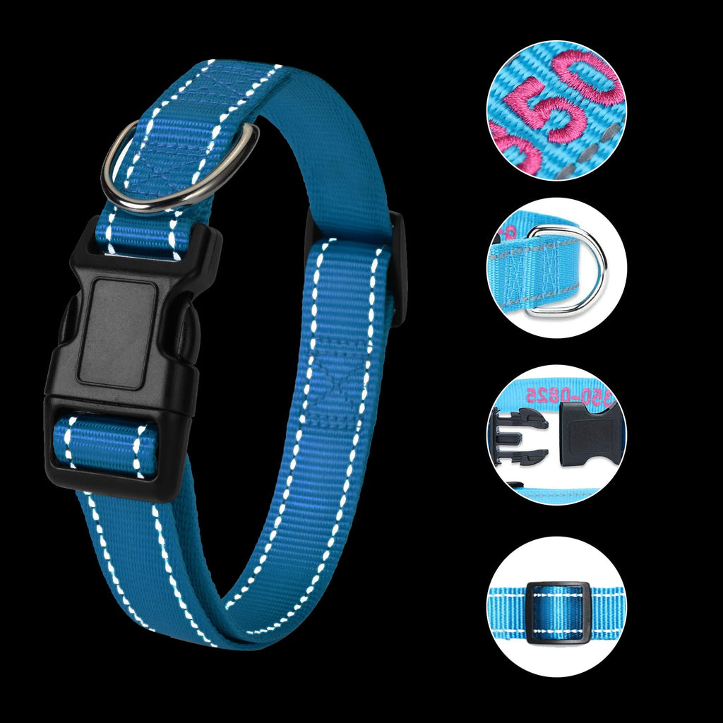 Personalized Dog Collar, 4 Adjustable Sizes Quick Release Buckle and D-Ring F882521