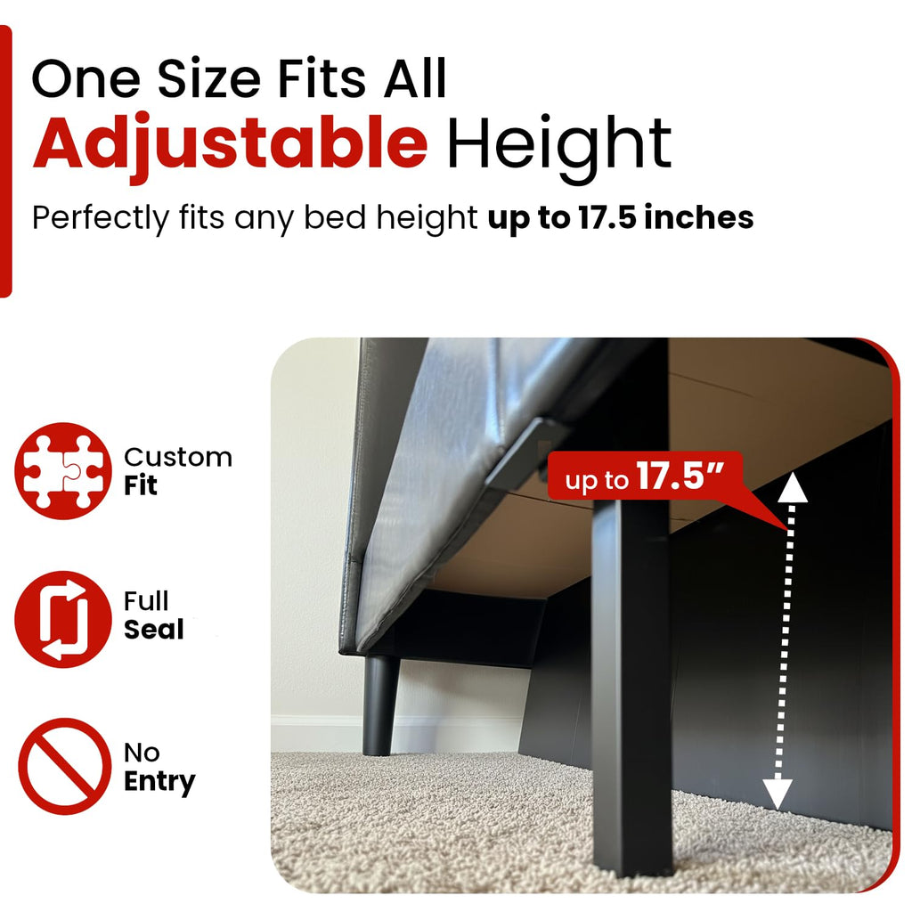 Under Bed Pet Blocker, 3 Pcs Adjustable Matte Black M33882