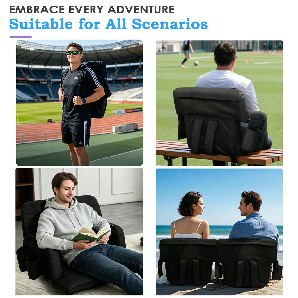 2 Pack Bleacher Seat with Back Support and Armrest G9282