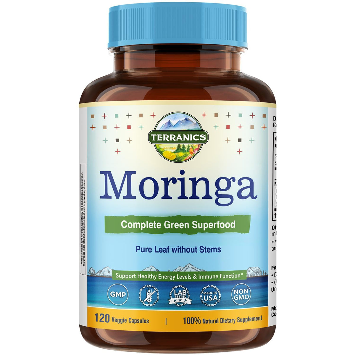 Moringa Oleifera Leaf Powder 120 Vegan Caps U856