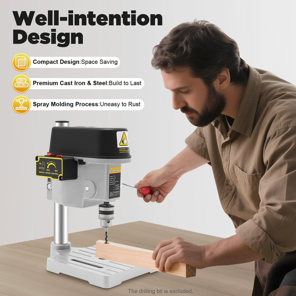 340W 3-Speed Adjustable Bench Drill Press V220