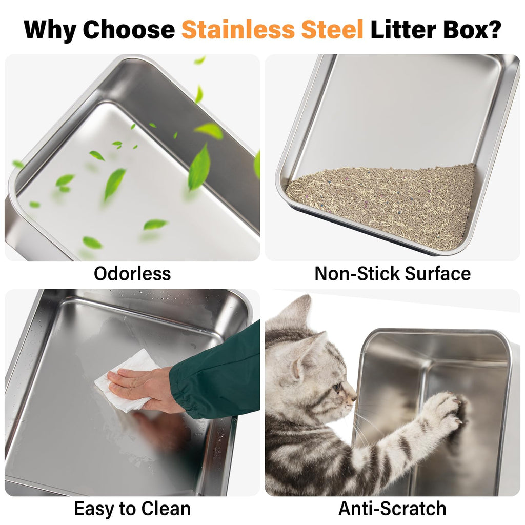 Stainless Steel Cat Litter Box L3418