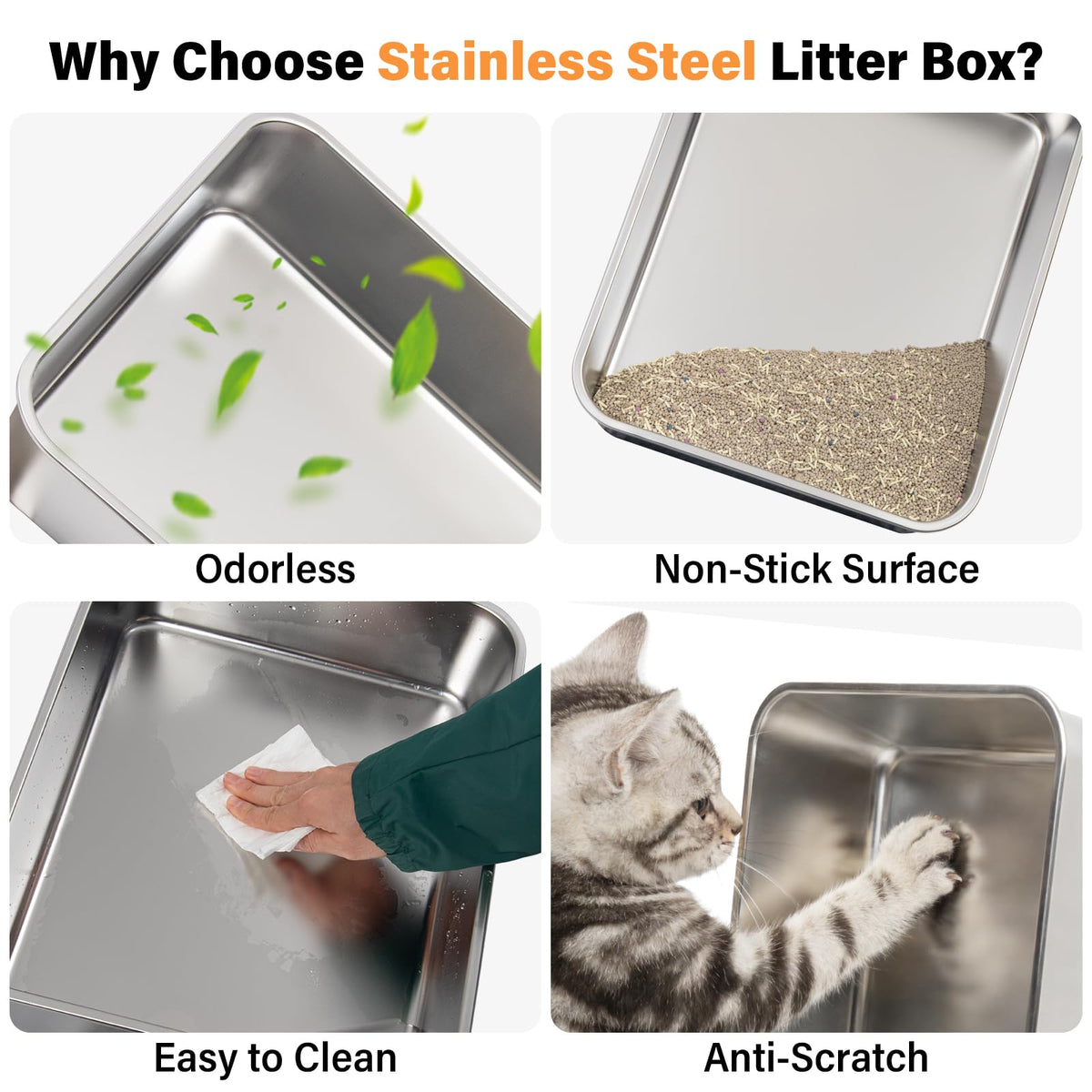 Stainless Steel Cat Litter Box L3418