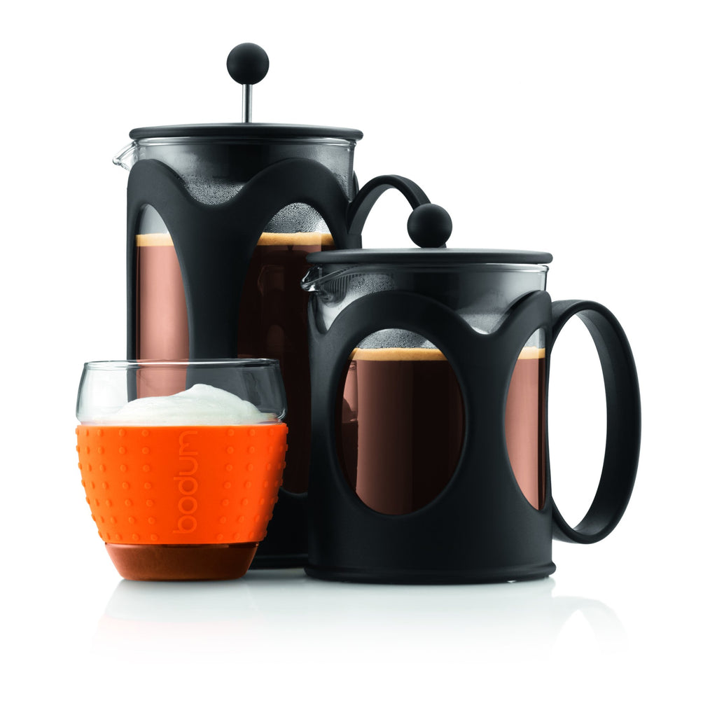 Black 4-Cup Borosilicate Glass French Press Coffee Maker V487