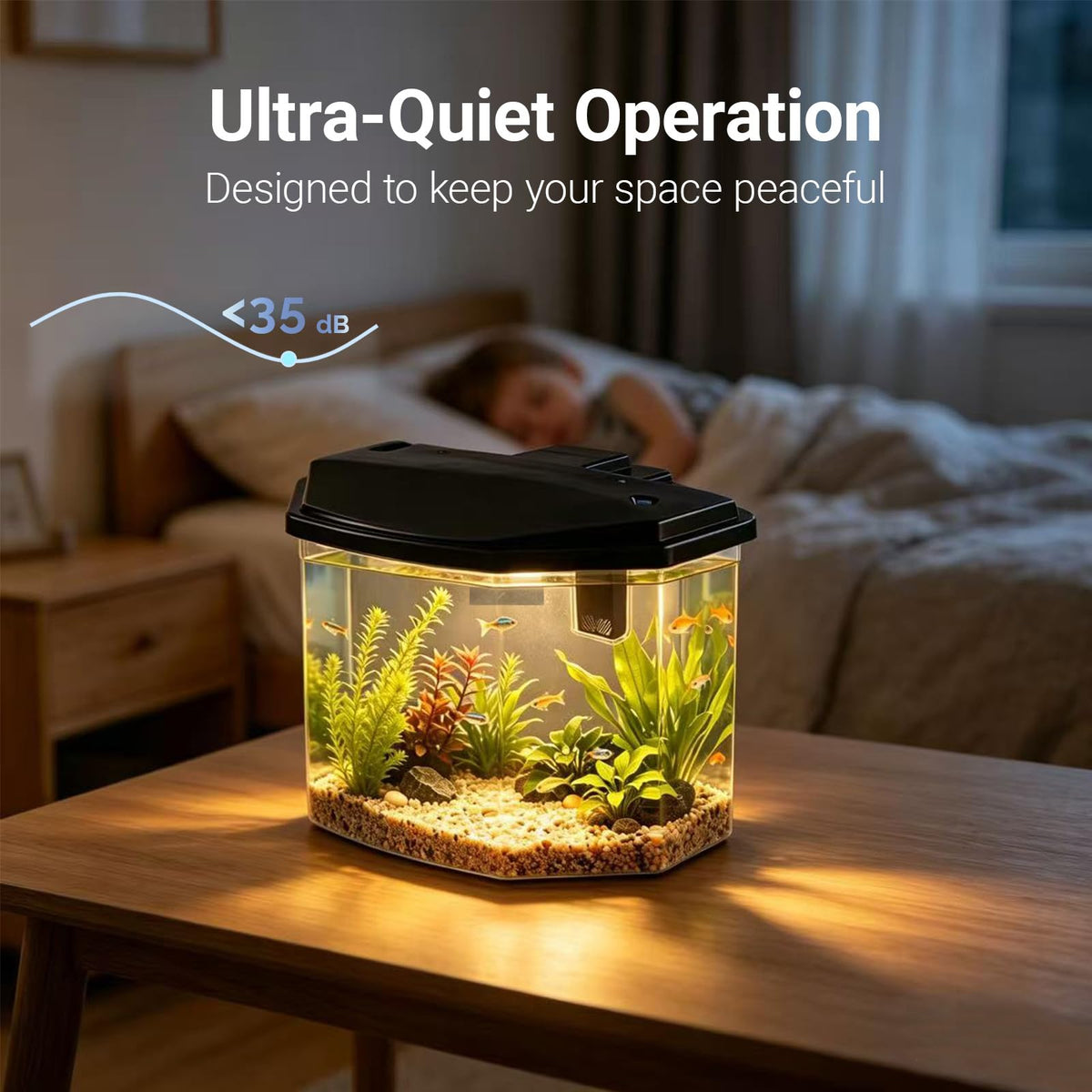 3-Gallon Plastic Aquarium Starter Kit with LED Lighting and Filtration O71708
