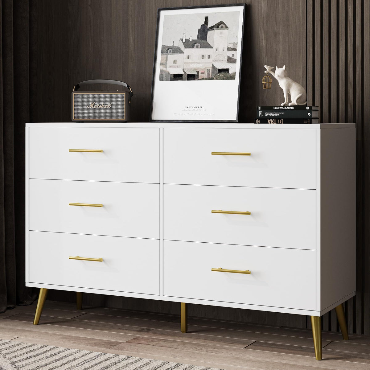 White 6 Drawer Dresser N125022
