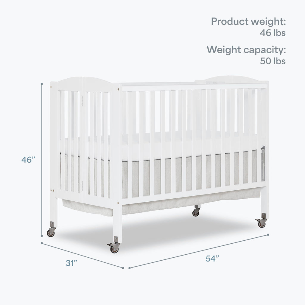 Full Size 2-in-1 Folding Baby Crib White N727537
