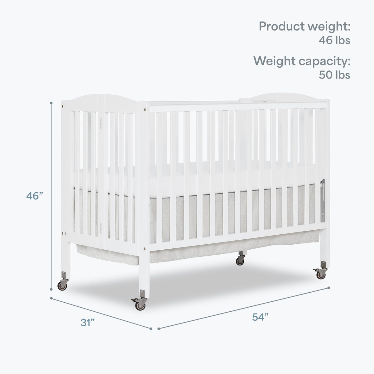 Full Size 2-in-1 Folding Baby Crib White N727537