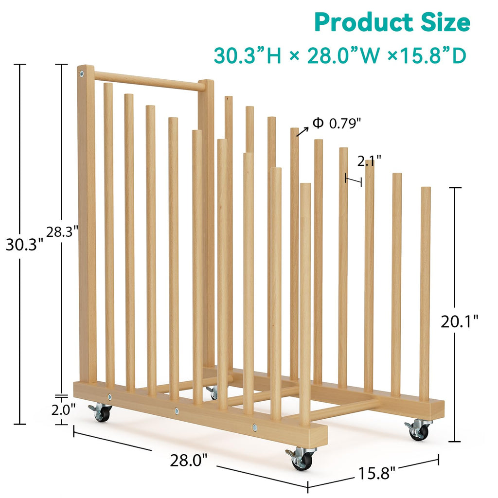 Art Canvas Storage Rack with Wheels and Handle G311