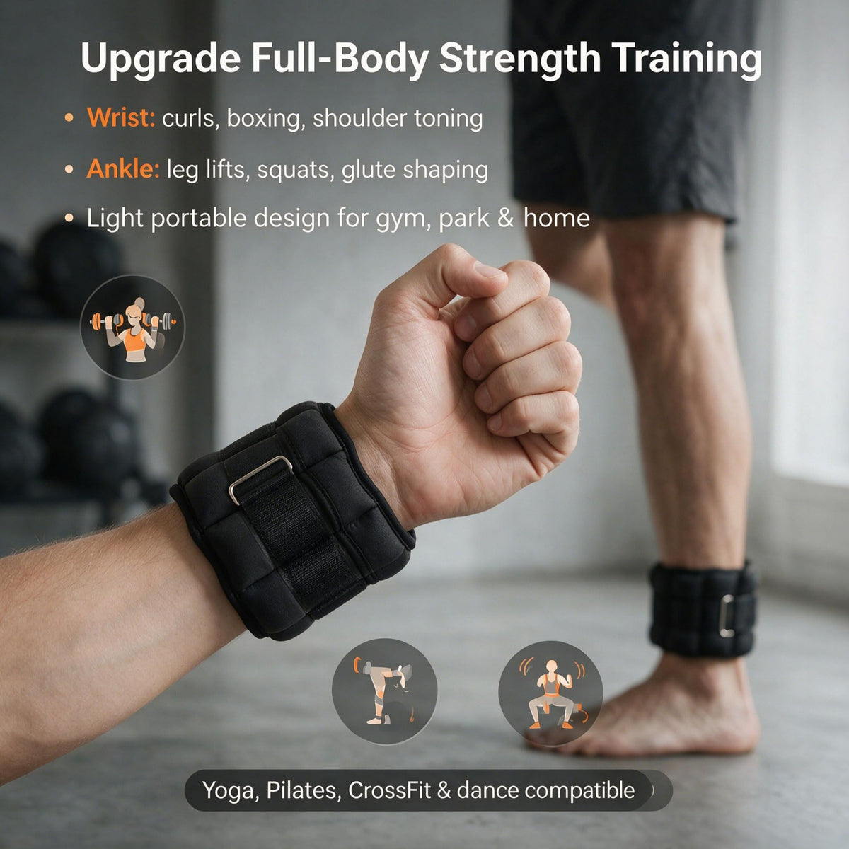 Adjustable Ankle Weights Set S368