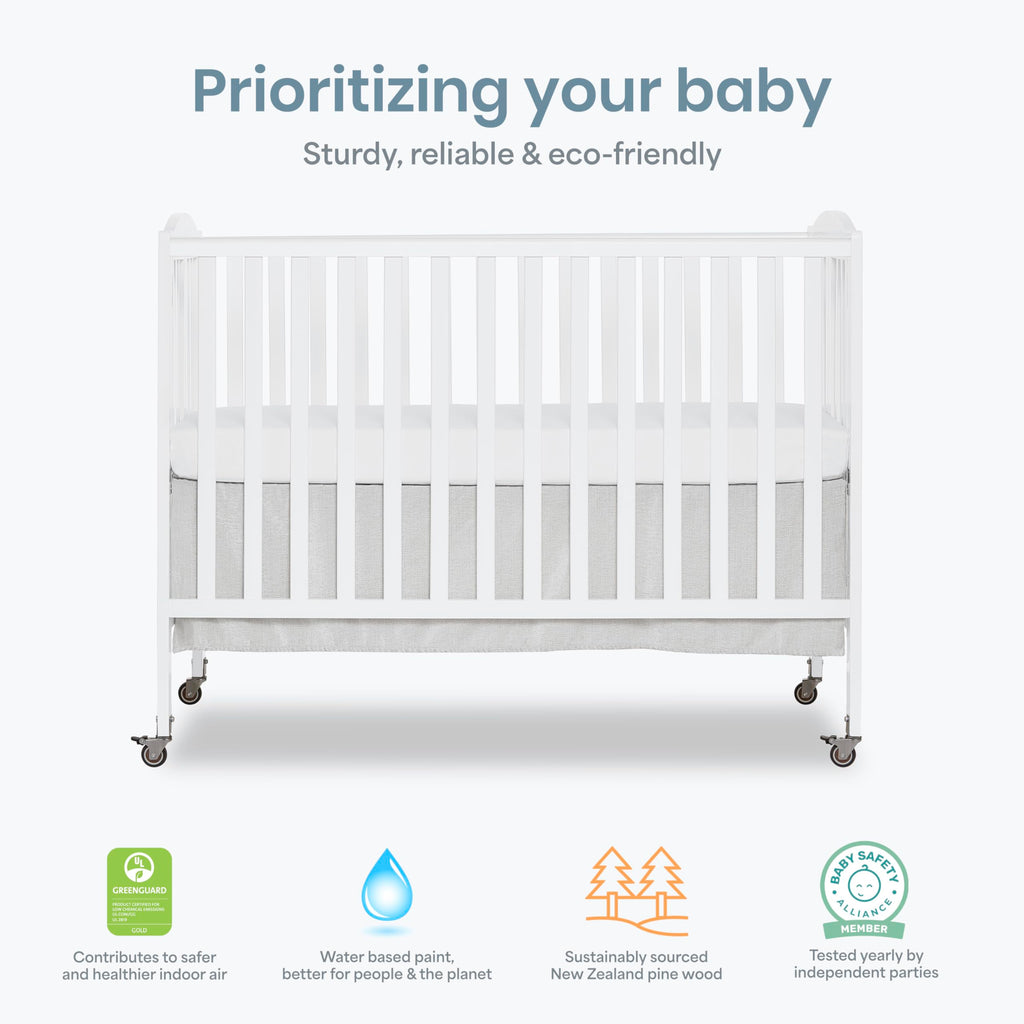 Full Size 2-in-1 Folding Baby Crib White N727537