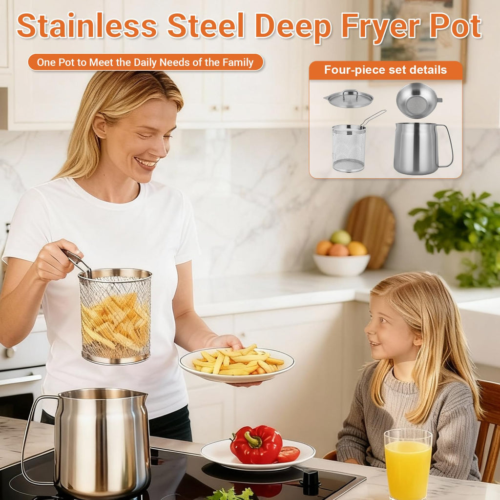 304 Stainless Steel Deep Fryer with Basket Y36724