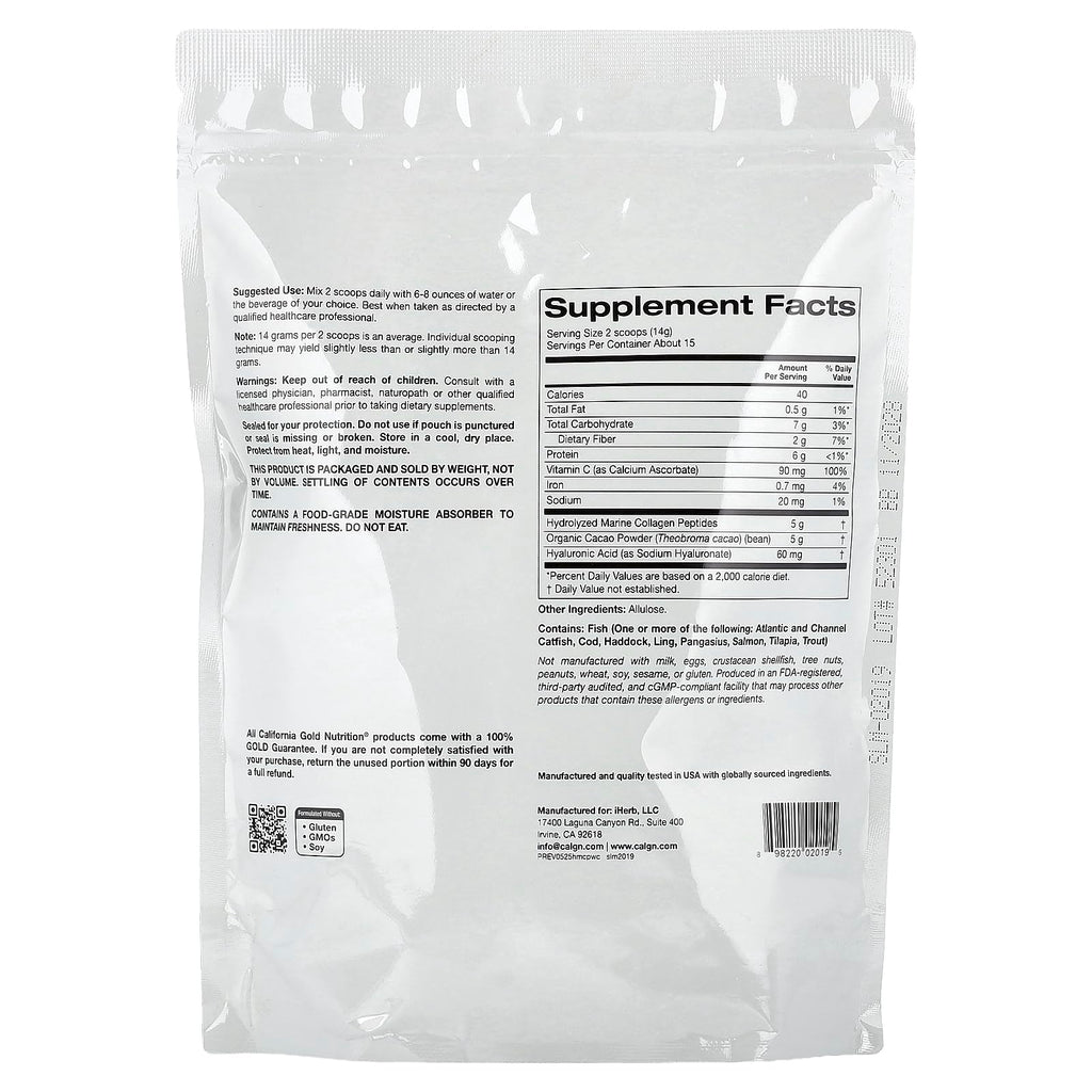 Hydrolyzed Marine Collagen Peptides with Cocoa, 7.3 oz Q383011