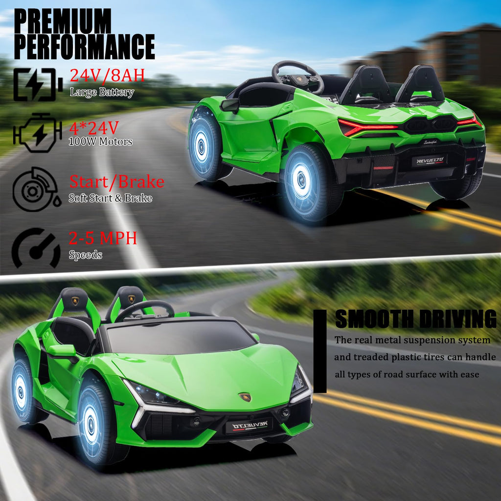 Green 24V 8Ah 2 Seater Ride On Car with Remote Control J441377