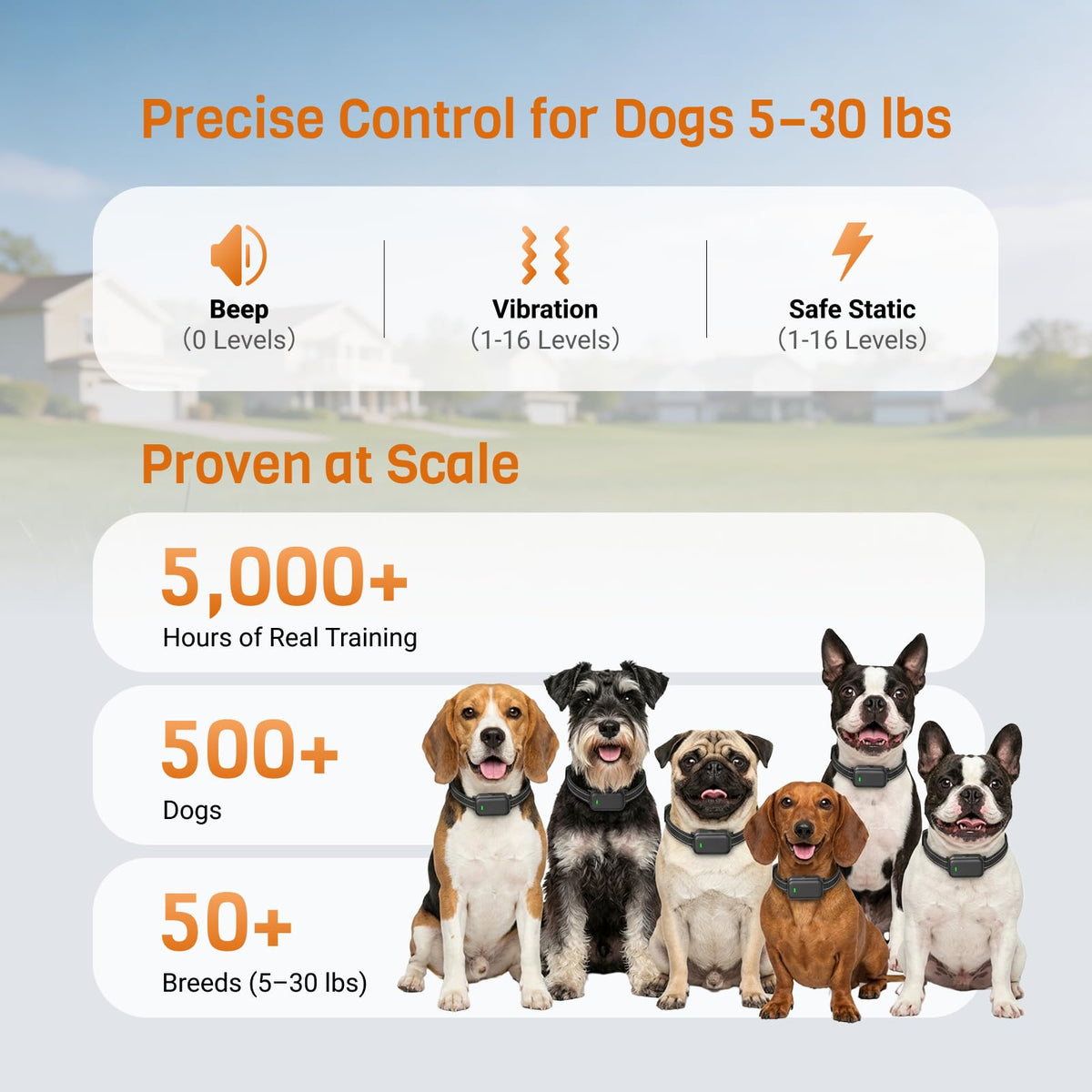 Ultra-Small IPX8 Dog Training Collar with Beep & Vibration & Shock K152267