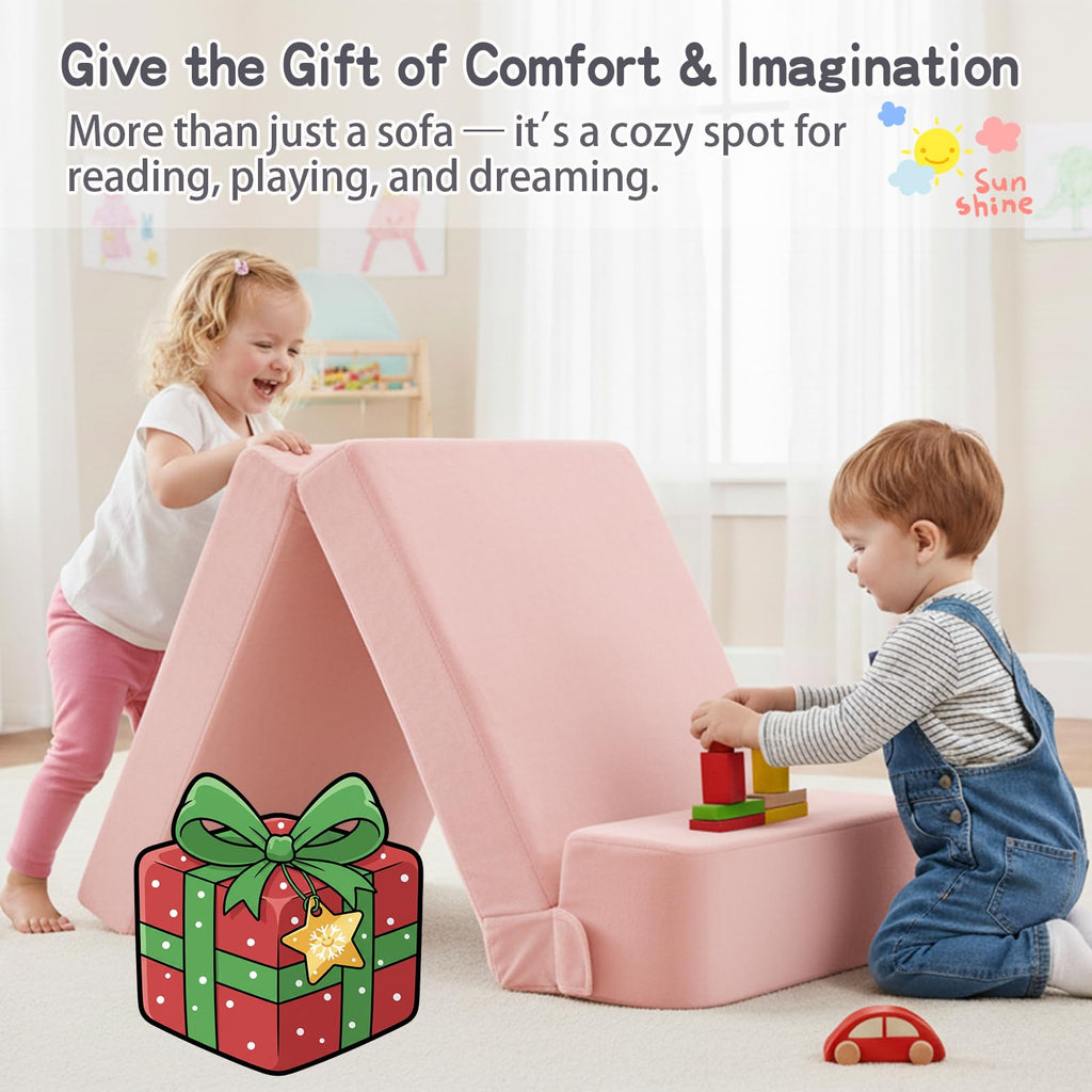 Pink Folding Sofa Bed with Removable Cover O609473