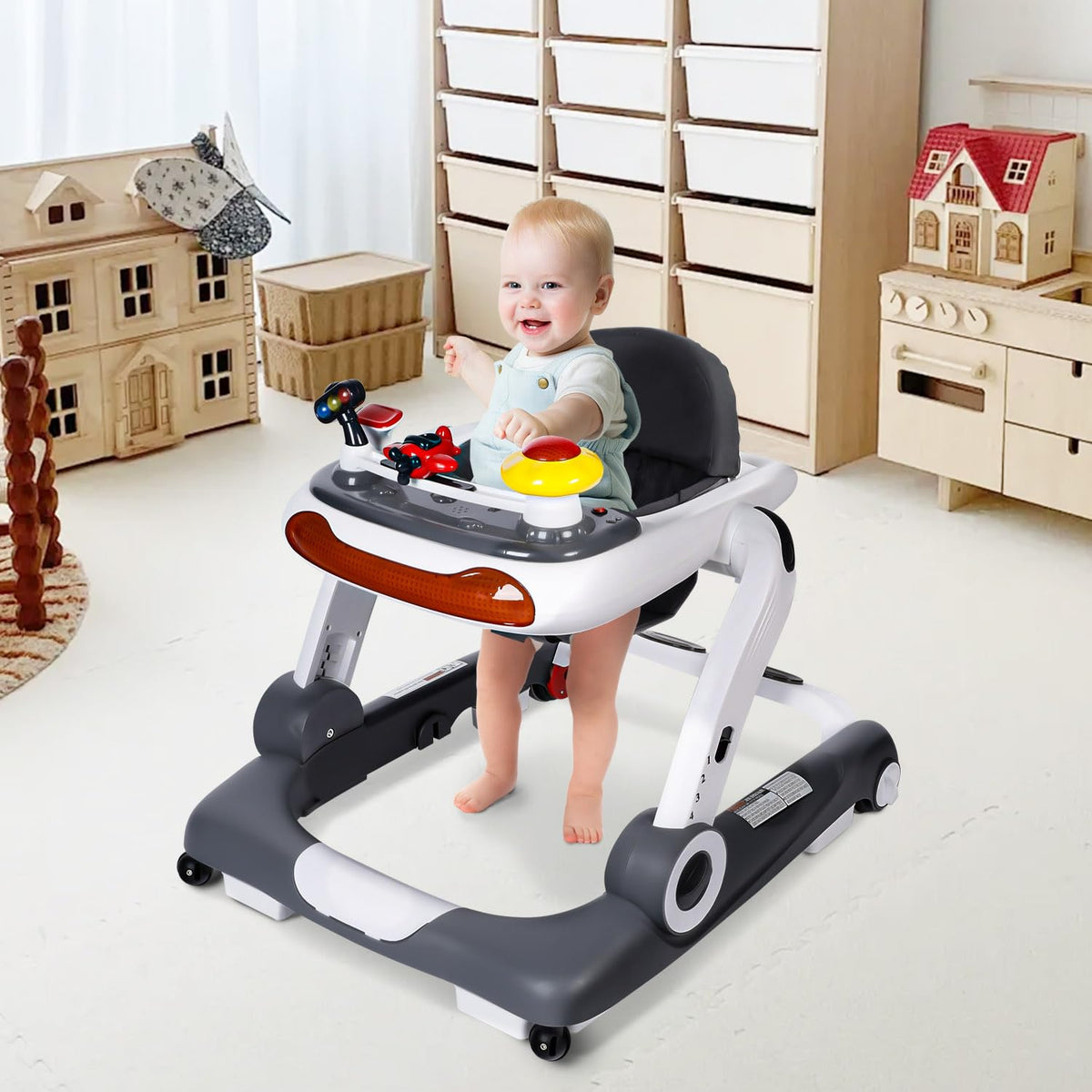 5 in 1 Baby Activity Walker with Wheel, Music & Lights Q40816
