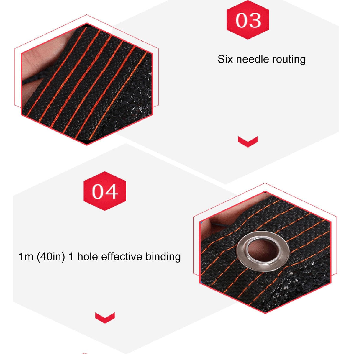 90% UV Resistant Black Shade Cloth with Grommets 5x9m A8541