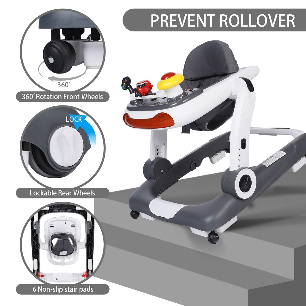 5 in 1 Baby Activity Walker with Wheel, Music & Lights Q40816