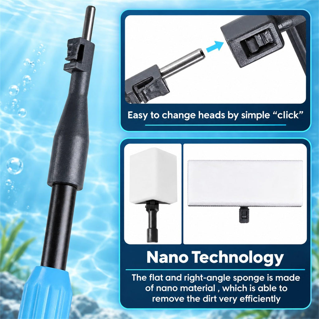 6 in 1 Aquarium Cleaning Tool Kit with Telescopic Long Handle C571