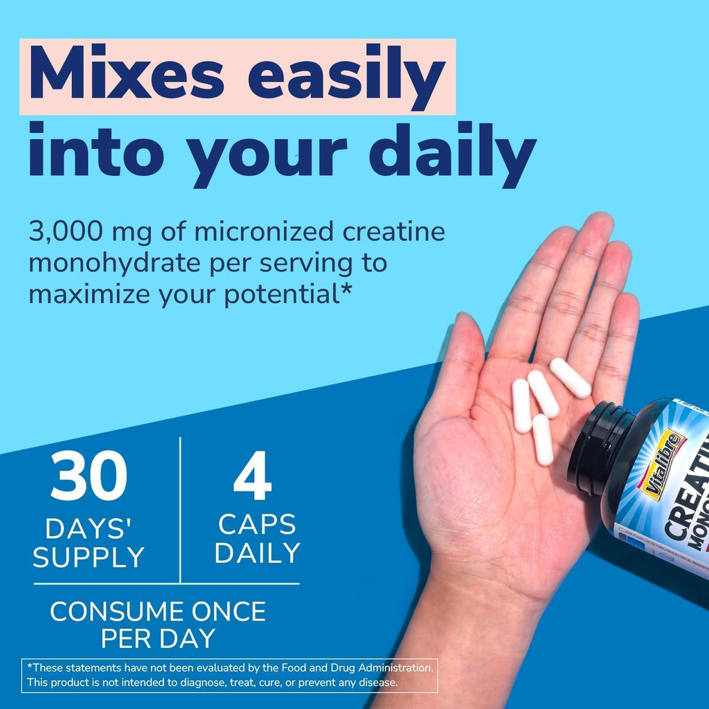 Micronized Creatine Monohydrate 3000 mg 120 Capsules D528