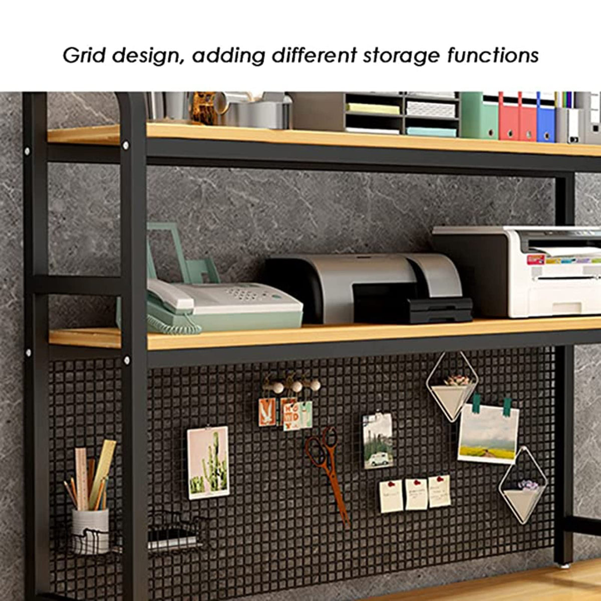 Adjustable Wood Metal Desktop Bookshelf M4669