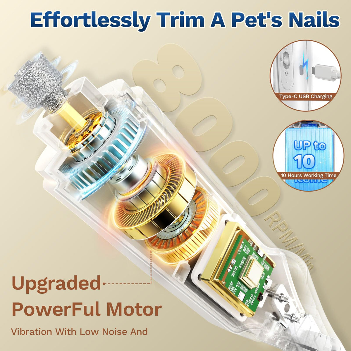 2-in-1 Dog Nail Clippers & Grinder with LED Light S969