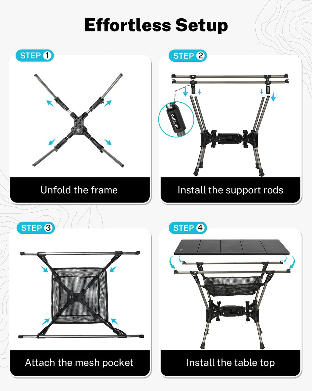 Foldable Aluminum Camping Table Q89420