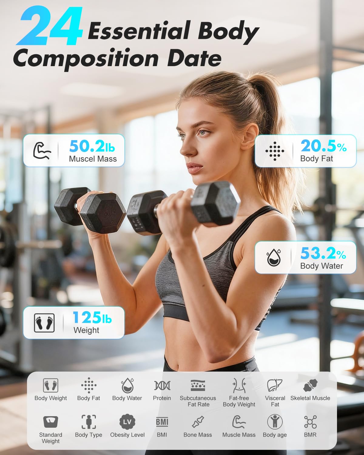 Body Weight Body Fat & BMI Scale A73463