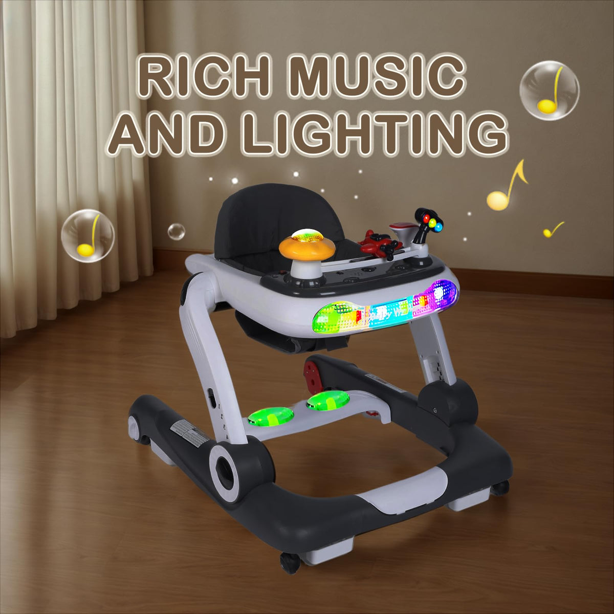 5 in 1 Baby Activity Walker with Wheel, Music & Lights Q40816