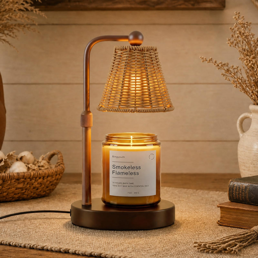 Candle Warmer Lamp with Timer, Brown G4395