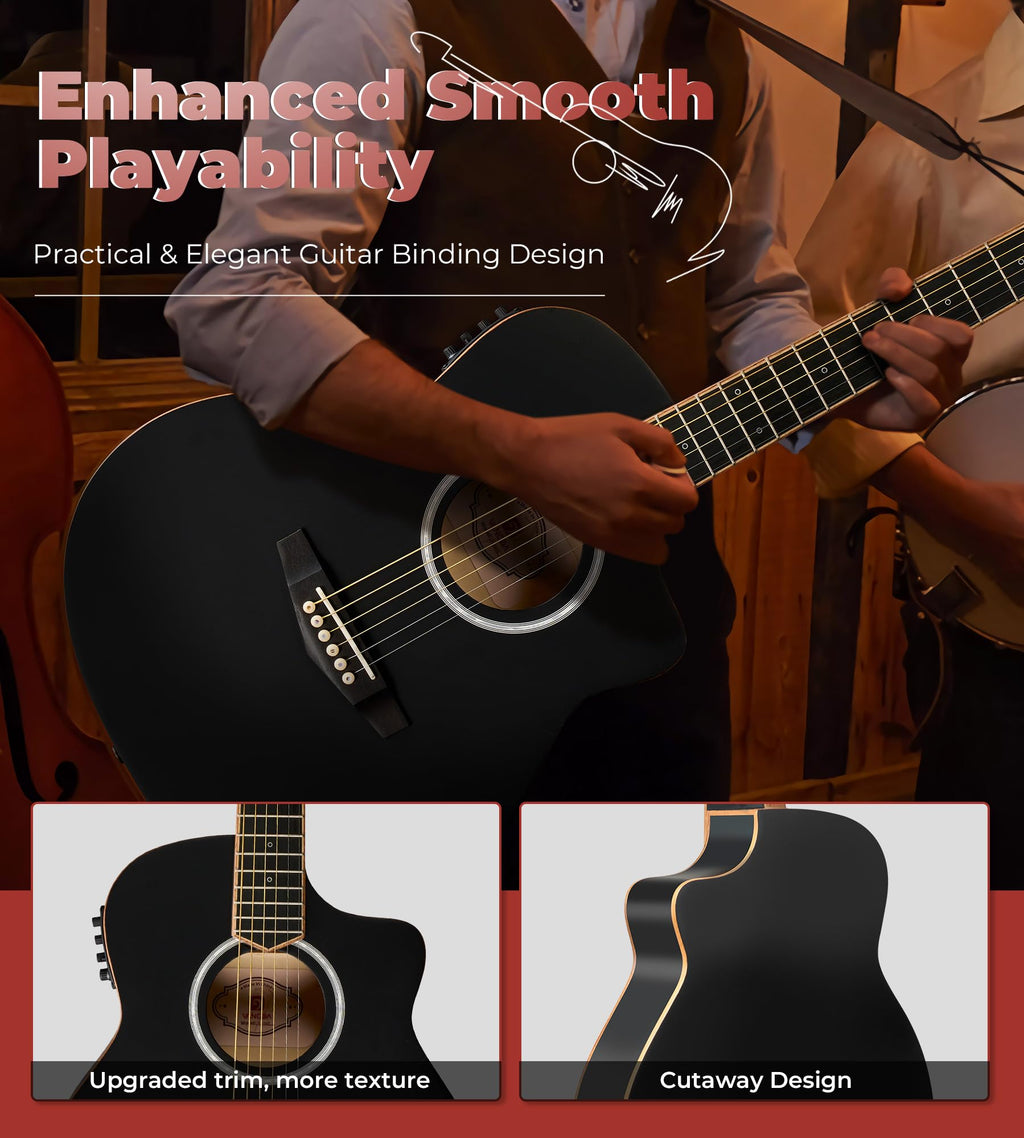 3/4 Electric Acoustic Guitar Kit with 4-Band EQ K31314