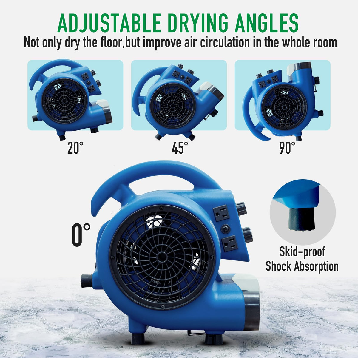 1/4 HP 1000 CFM Portable Floor Blower Fan P635