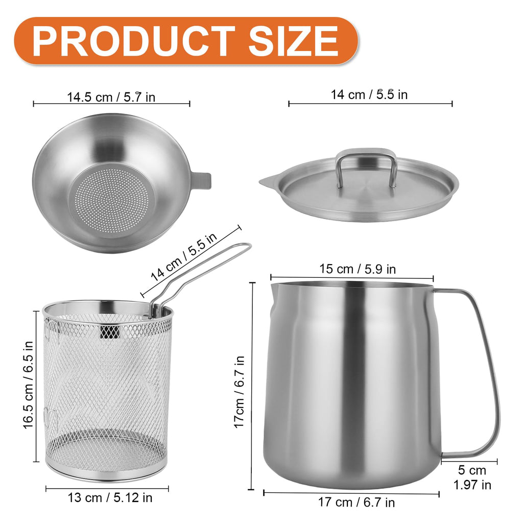 304 Stainless Steel Deep Fryer with Basket Y36724