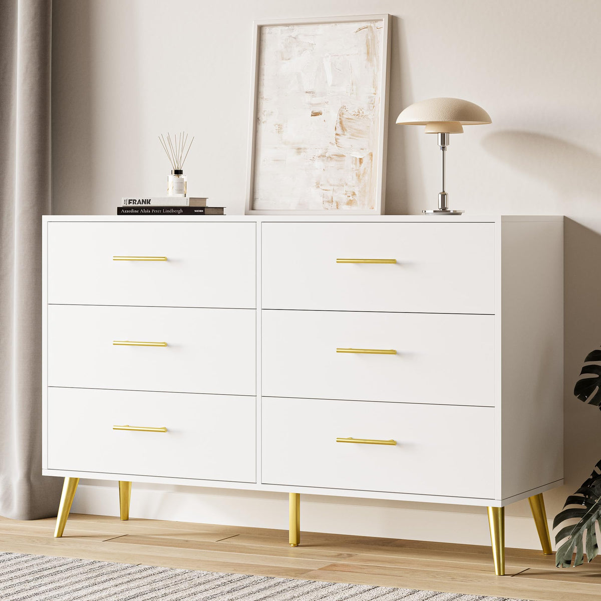 White 6 Drawer Dresser N125022