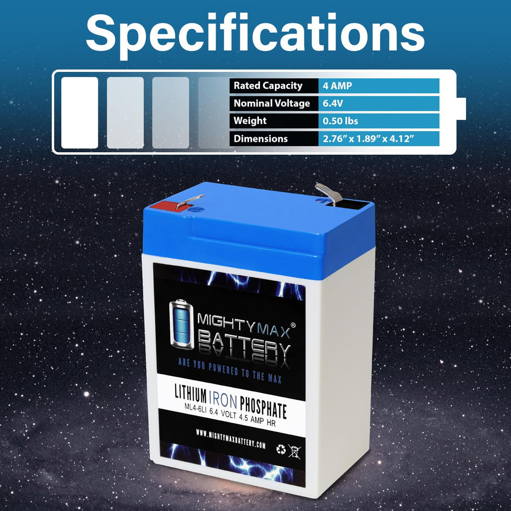 6V 4.5AH Lithium Replacement Battery J1508
