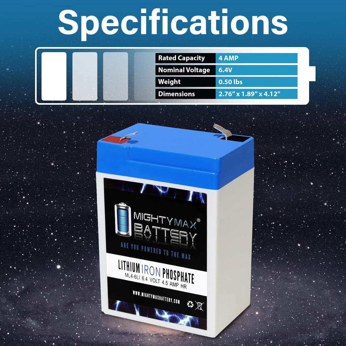 6V 4.5AH Lithium Replacement Battery J1508