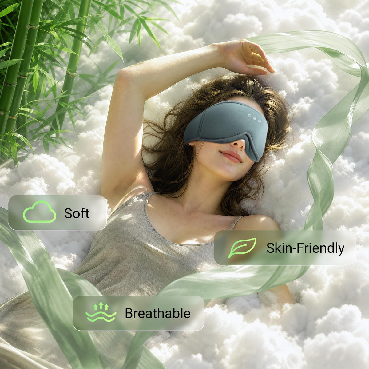 Bamboo Cotton Sleep Mask with Bluetooth Headphones R552430