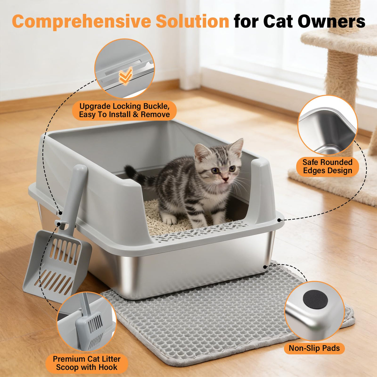 Stainless Steel Cat Litter Box L3418
