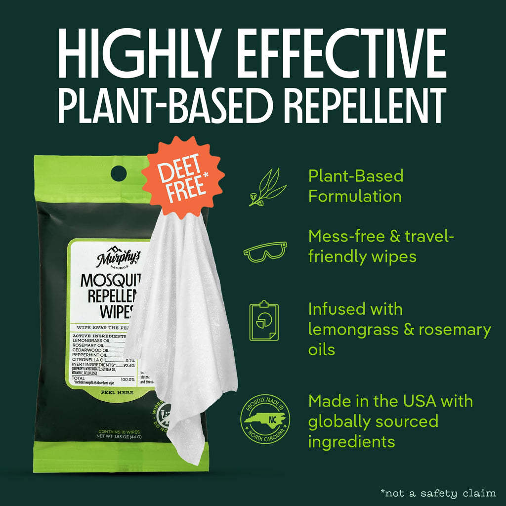 Plant-Based Mosquito Repellent Wipes 10 Count Pack of 3 A922336