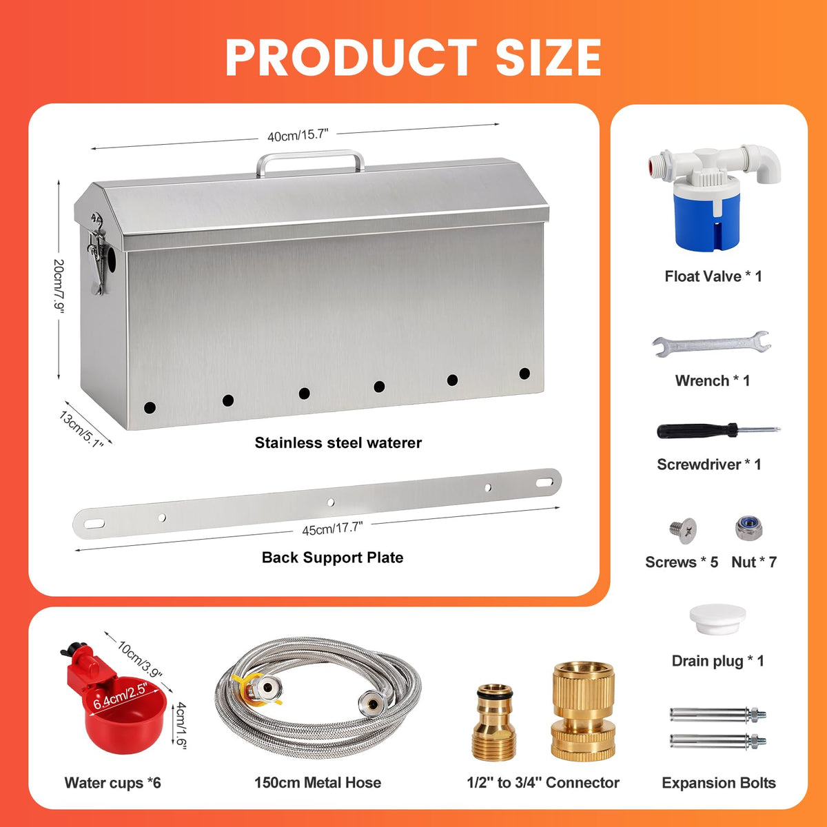 1.5 Gallon Metal Automatic Chicken Waterer E98498
