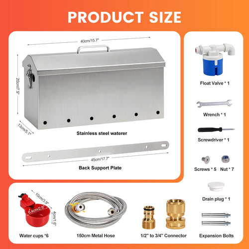 1.5 Gallon Metal Automatic Chicken Waterer E98498