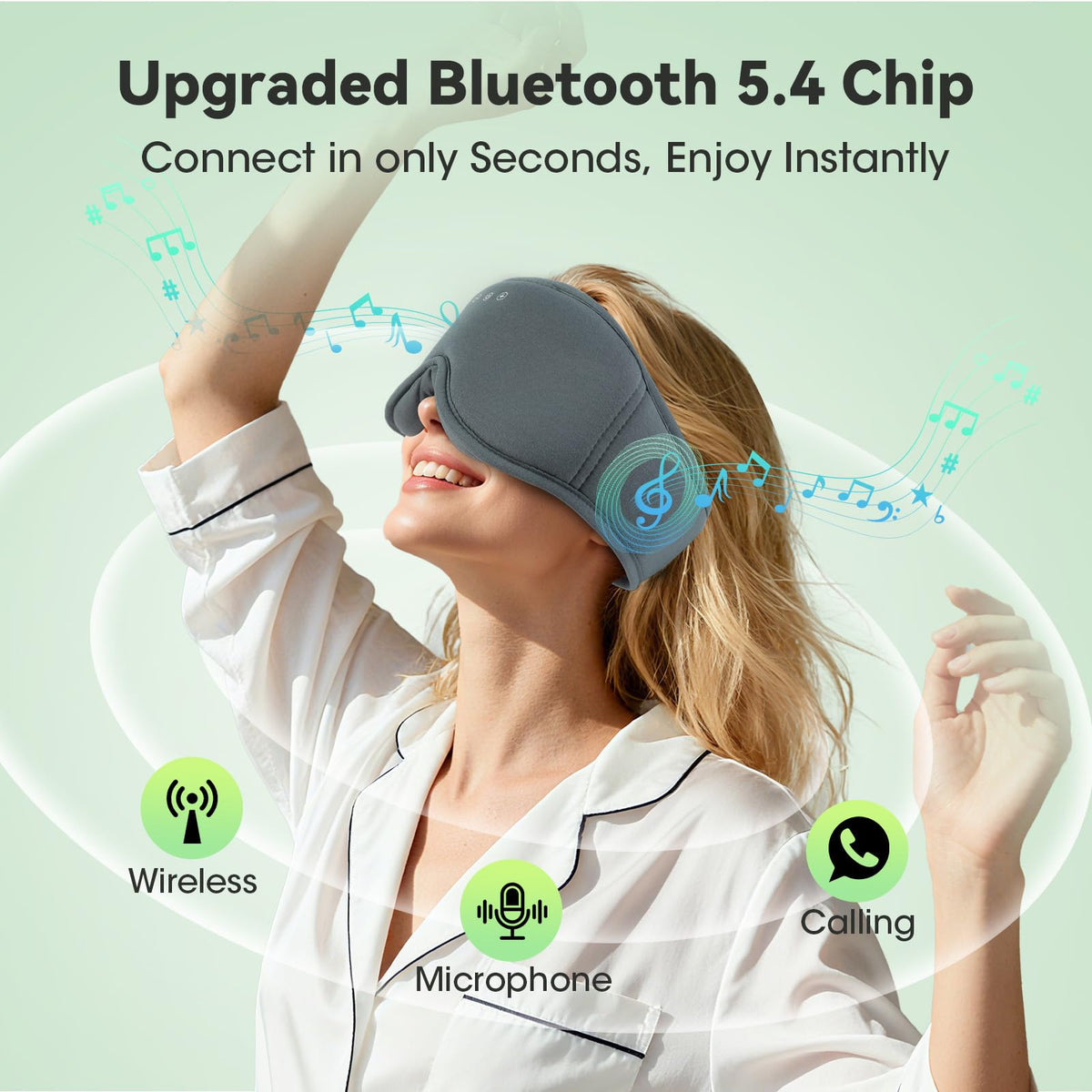 Bamboo Cotton Sleep Mask with Bluetooth Headphones R552430