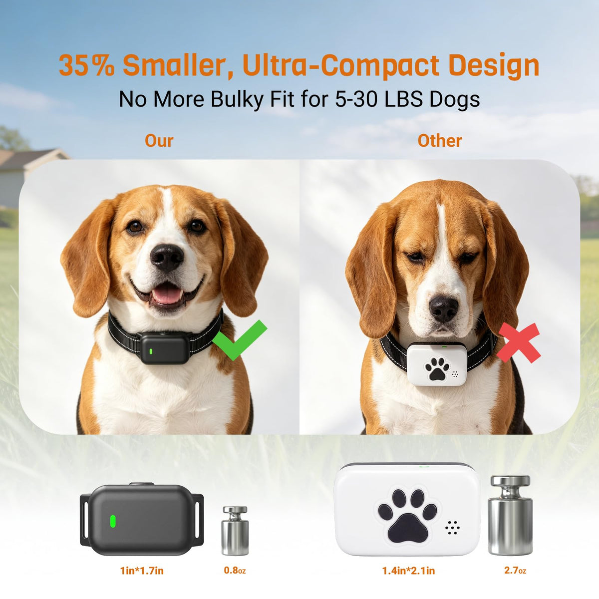 Ultra-Small IPX8 Dog Training Collar with Beep & Vibration & Shock K152267