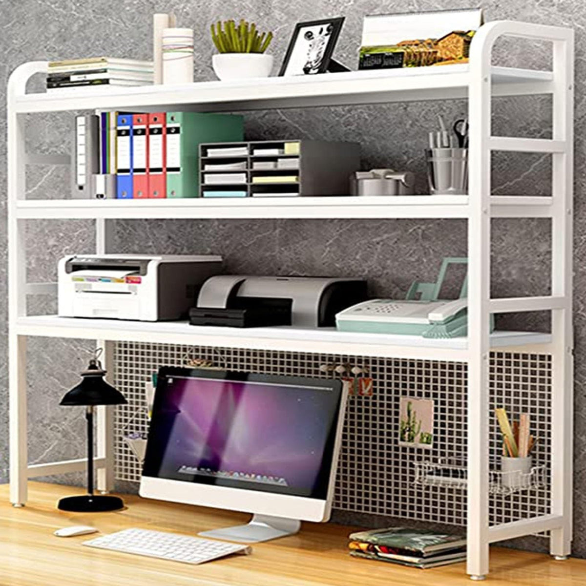 Adjustable Wood Metal Desktop Bookshelf M4669