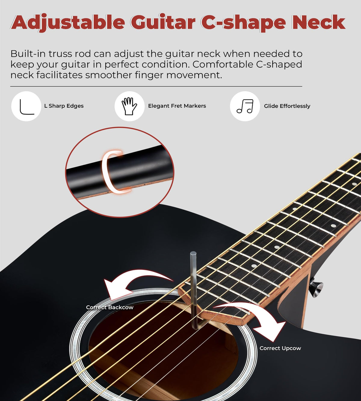 3/4 Electric Acoustic Guitar Kit with 4-Band EQ K31314