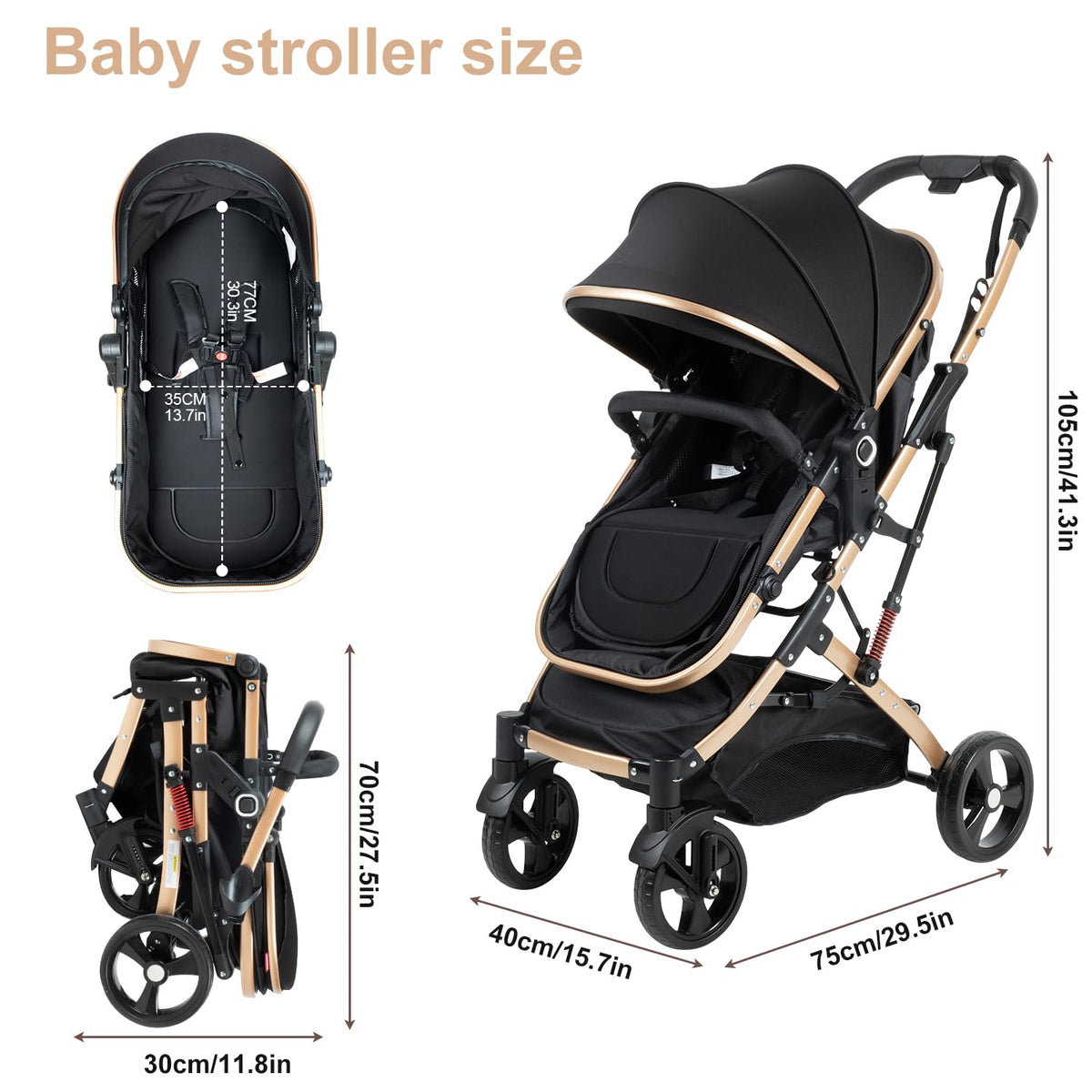 Foldable 2 in 1 Baby Stroller N80085