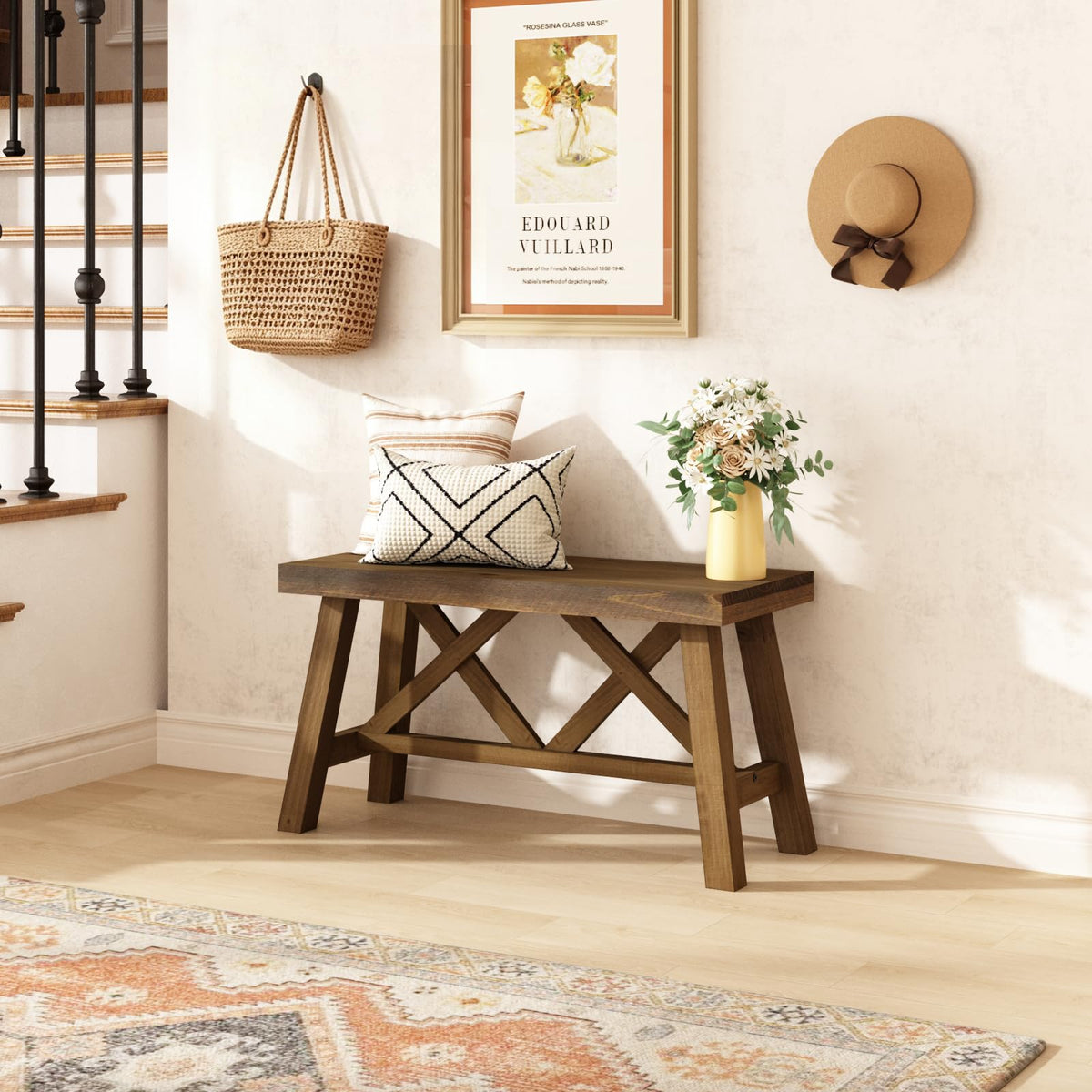 30" Solid Wood Bench O93294