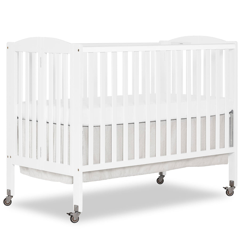 Full Size 2-in-1 Folding Baby Crib White N727537